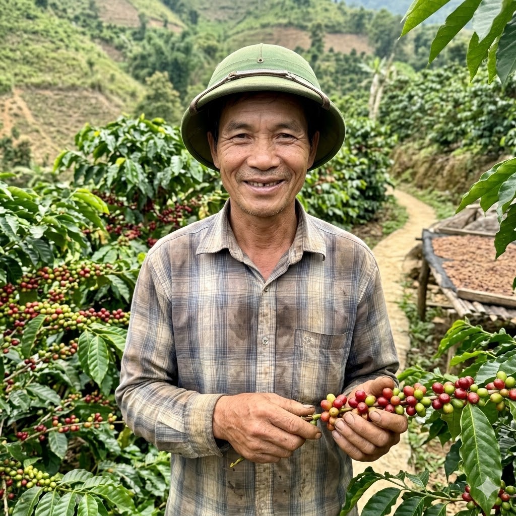 Nhà nông trồng cà phê tin dùng chế phẩm vi sinh Lục Sinh Bio 86