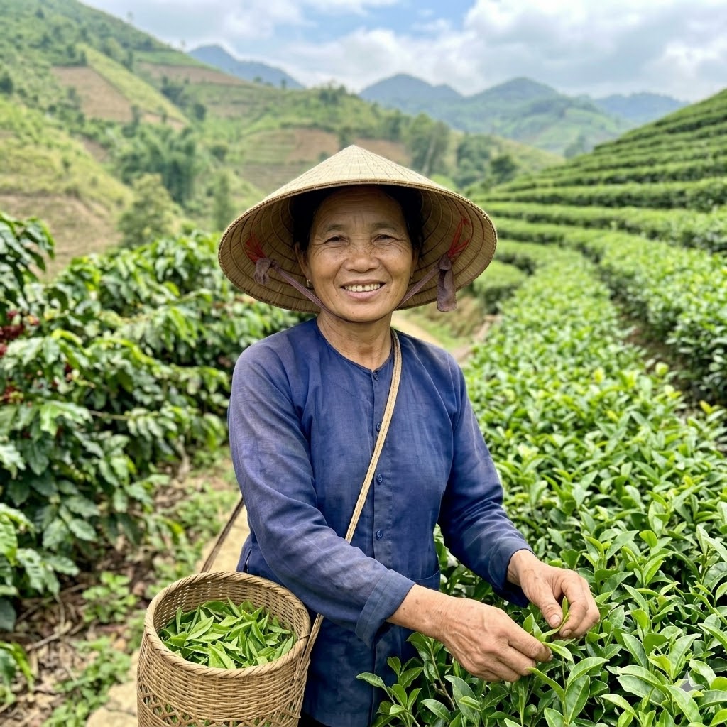 Nhà nông trồng chè đánh giá phân bón sinh học Lục Sinh