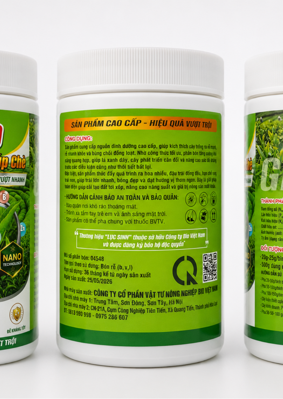 Lục Sinh Amino Siêu Bật Búp Chè - Mặt Bên